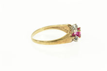 Load image into Gallery viewer, 10K Oval Syn. Ruby Diamond Accent Classic Ring Size 5.75 Yellow Gold