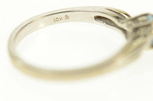 Load image into Gallery viewer, 10K Three Stone Blue Topaz Diamond Bypass Ring Size 6 White Gold