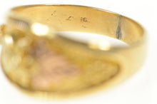 Load image into Gallery viewer, 10K Rounded Black Hills Leaf Statement Band Ring Size 11 Yellow Gold