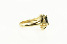 Load image into Gallery viewer, 14K Pear Sapphire Diamond Accent Statement Ring Size 6 Yellow Gold