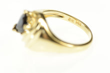 Load image into Gallery viewer, 14K Pear Sapphire Diamond Accent Statement Ring Size 6 Yellow Gold