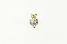 Load image into Gallery viewer, 14K Heart Cubic Zirconia Solitaire Love Symbol Pendant Yellow Gold