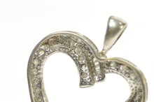 Load image into Gallery viewer, 10K Classic Curvy Diamond Encrusted Heart Pendant White Gold