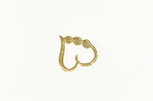Load image into Gallery viewer, 10K Flower Diamond Cluster Heart Love Symbol Pendant Yellow Gold