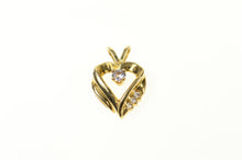 Load image into Gallery viewer, 10K Heart Syn. Tanzanite CZ Accent Heart Pendant Yellow Gold