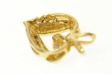 Load image into Gallery viewer, 10K Heart Syn. Tanzanite CZ Accent Heart Pendant Yellow Gold