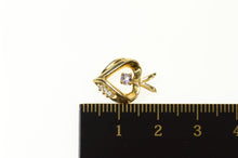 Load image into Gallery viewer, 10K Heart Syn. Tanzanite CZ Accent Heart Pendant Yellow Gold