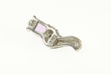 Load image into Gallery viewer, 10K Oval Pink Sapphire Diamond Accent Simple Pendant White Gold