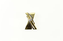 Load image into Gallery viewer, 14K Diamond Two Tone X Criss Cross Clip Slide Pendant Yellow Gold