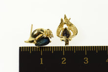 Load image into Gallery viewer, 14K Pear Sapphire Diamond Accent Classic Stud Earrings Yellow Gold
