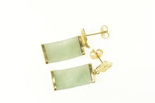 Load image into Gallery viewer, 14K Jadeite Dangle Chinese Happiness Symbol Earrings Yellow Gold