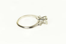 Load image into Gallery viewer, 14K Three Stone Round Baguette Travel Engagement Ring Size 5.5 White Gold