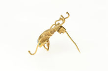 Load image into Gallery viewer, 14K Green Agate Stylized Bug Beetle Fly Retro Pin/Brooch Yellow Gold