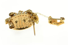 Load image into Gallery viewer, 14K Phi Iota Chi Rho Seed Pearl Garnet Lapel Pin/Brooch Yellow Gold