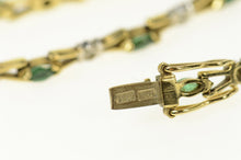 Load image into Gallery viewer, 10K Marquise Emerald Diamond Classic Tennis Bracelet 7" Yellow Gold