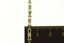 Load image into Gallery viewer, 10K Marquise Emerald Diamond Classic Tennis Bracelet 7" Yellow Gold