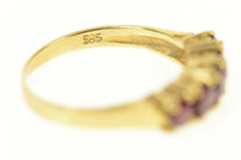 Load image into Gallery viewer, 14K Five Stone Classic Natural Ruby Wedding Band Ring Size 6.5 Yellow Gold