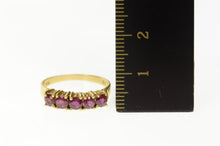 Load image into Gallery viewer, 14K Five Stone Classic Natural Ruby Wedding Band Ring Size 6.5 Yellow Gold