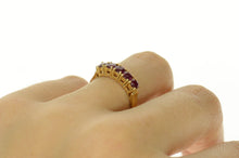 Load image into Gallery viewer, 14K Five Stone Classic Natural Ruby Wedding Band Ring Size 6.5 Yellow Gold