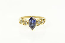 Load image into Gallery viewer, 10K Marquise Syn. Sapphire CZ Classic Statement Ring Size 6 Yellow Gold