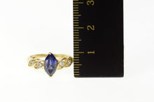 Load image into Gallery viewer, 10K Marquise Syn. Sapphire CZ Classic Statement Ring Size 6 Yellow Gold