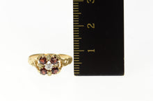 Load image into Gallery viewer, 14K Victorian Diamond Garnet Seed Pearl Statement Ring Size 5.5 Yellow Gold