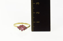 Load image into Gallery viewer, 14K Squared Ruby Cluster Classic Statement Ring Size 5.5 Yellow Gold