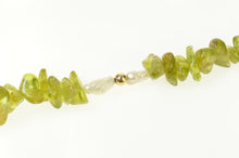 Load image into Gallery viewer, 14K Peridot Baroque Pearl Beaded Statement Bracelet 6.75" Yellow Gold