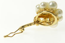 Load image into Gallery viewer, 14K Retro Ornate Pearl Diamond Cluster Statement Pendant Yellow Gold