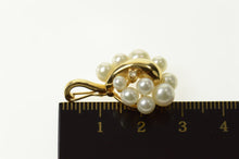 Load image into Gallery viewer, 14K Retro Ornate Pearl Diamond Cluster Statement Pendant Yellow Gold
