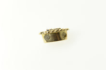 Load image into Gallery viewer, 10K Sapphire Inset Rope Trim Oval Slide Bracelet Charm/Pendant Yellow Gold