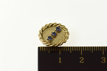 Load image into Gallery viewer, 10K Sapphire Inset Rope Trim Oval Slide Bracelet Charm/Pendant Yellow Gold