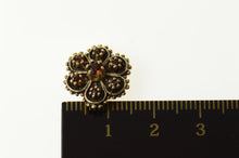 Load image into Gallery viewer, 10K Garnet Ornate Flower Elaborate Slide Bracelet Charm/Pendant Yellow Gold