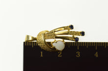Load image into Gallery viewer, 14K Pear Opal Sapphire Retro Ornate Pendant Yellow Gold