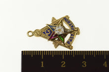 Load image into Gallery viewer, 14K Order of the Eastern Star Past Patron Enamel Charm/Pendant Yellow Gold