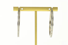 Load image into Gallery viewer, 14K 0.99 Ctw Diamond Classic Statement Hoop Earrings White Gold