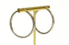 Load image into Gallery viewer, 14K 0.99 Ctw Diamond Classic Statement Hoop Earrings White Gold