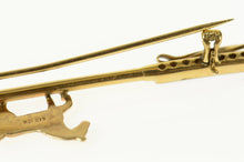 Load image into Gallery viewer, 10K Diamond Horse Polo Mallet Polocrosse Pin/Brooch Yellow Gold