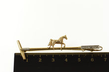 Load image into Gallery viewer, 10K Diamond Horse Polo Mallet Polocrosse Pin/Brooch Yellow Gold