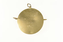 Load image into Gallery viewer, 14K Retro Ornate Syn. Ruby Roadrunner Medallion Charm/Pendant Yellow Gold