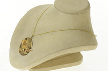 Load image into Gallery viewer, 14K Retro Ornate Syn. Ruby Roadrunner Medallion Charm/Pendant Yellow Gold