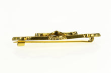 Load image into Gallery viewer, 14K Victorian Black Enamel Mourning Bar Pin/Brooch Yellow Gold