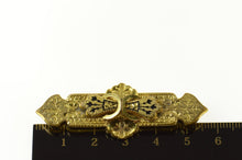 Load image into Gallery viewer, 14K Victorian Black Enamel Mourning Bar Pin/Brooch Yellow Gold