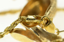 Load image into Gallery viewer, 14K Ornate Sapphire Eyed Pelican Rope Chain Necklace 18" Yellow Gold