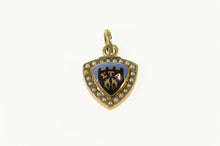 Load image into Gallery viewer, 10K Sigma Tau Alpha Enamel Seed Pearl Charm/Pendant Yellow Gold