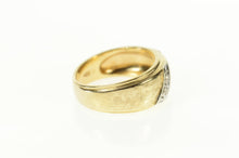 Load image into Gallery viewer, 14K Diamond Striped Graduated Retro Wedding Band Ring Size 6.75 Yellow Gold