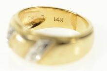 Load image into Gallery viewer, 14K Diamond Striped Graduated Retro Wedding Band Ring Size 6.75 Yellow Gold