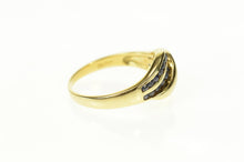 Load image into Gallery viewer, 14K Wavy Sapphire Channel Inset Statement Ring Size 8.25 Yellow Gold