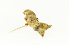 Load image into Gallery viewer, 14K Sapphire Eyed Diamond Necklace Squirrel Pin/Brooch Yellow Gold