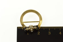Load image into Gallery viewer, 14K Round Black Onyx Seed Pearl Retro Circle Pin/Brooch Yellow Gold